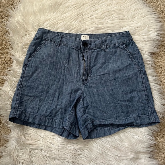 {A New Day} Chambray Shorts in Blue - Womens 4 - Picture 3 of 12